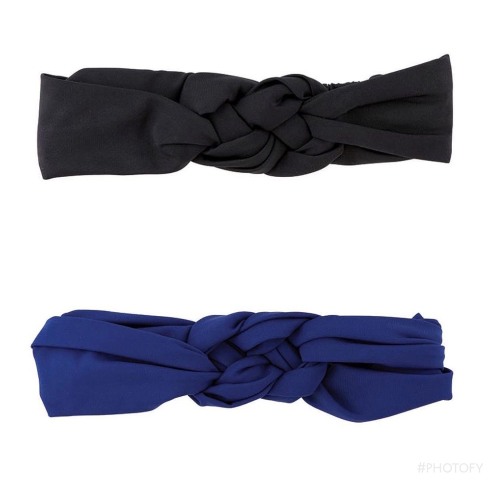 Black and Blue Knotted Headbands Bundle